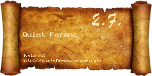 Quint Ferenc névjegykártya
